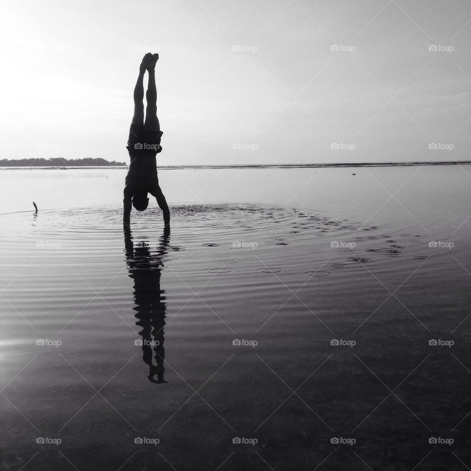 Handstand on the Beach 