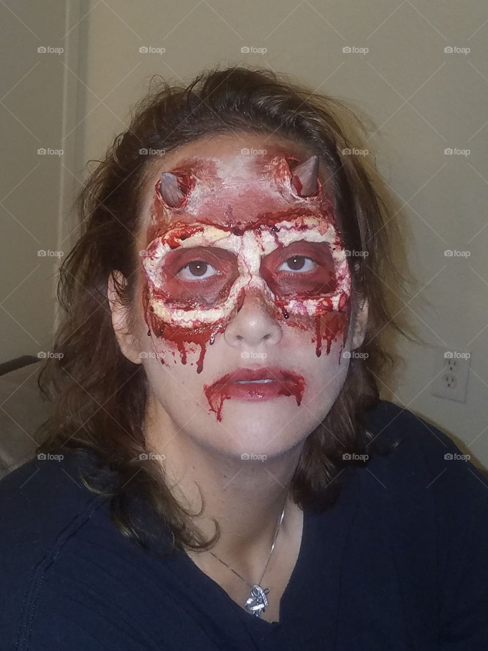 Portrait of a woman with halloween makeup