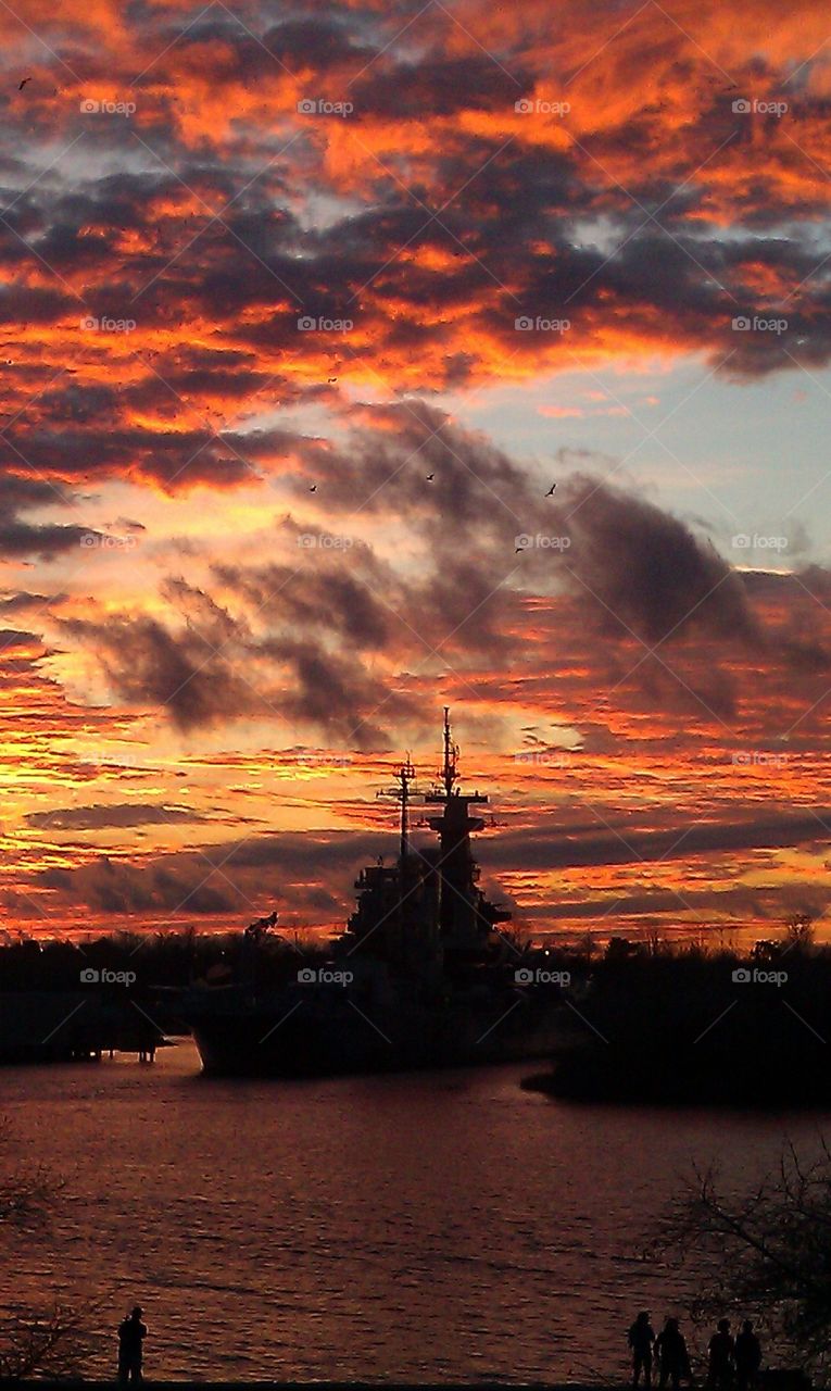 Sunset Sky over Battleship
