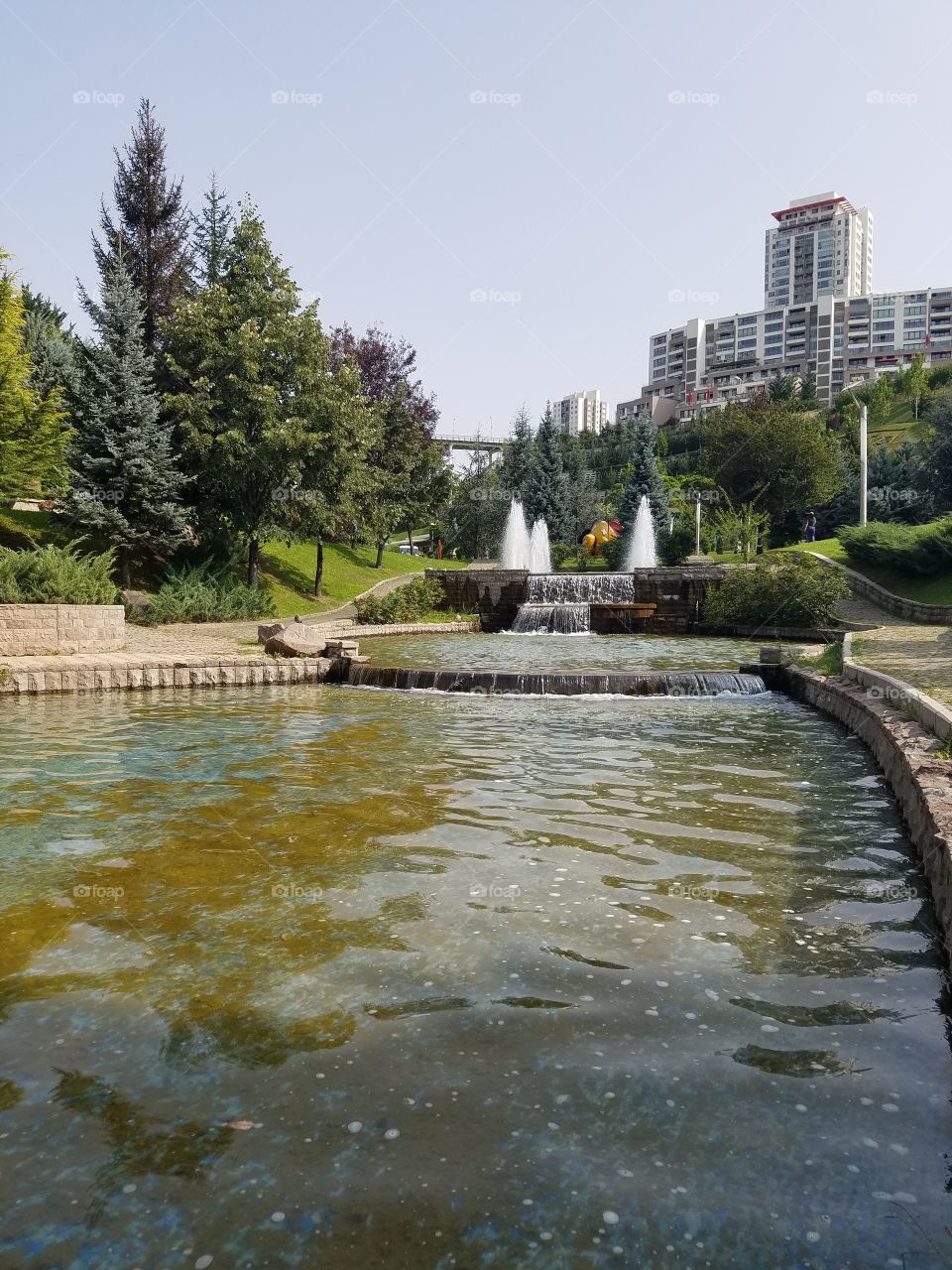 waterfountain in dikman vadesi park in Ankara Turkey