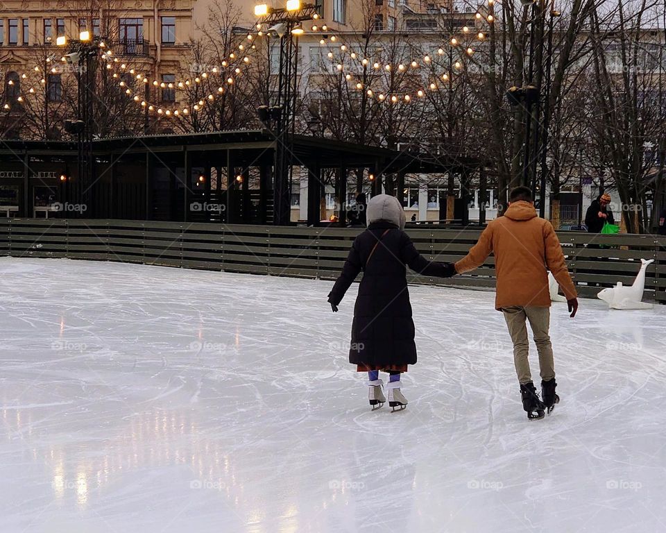 Ice rink⛸️⛸️ Couple 💕 Winter time ❄️