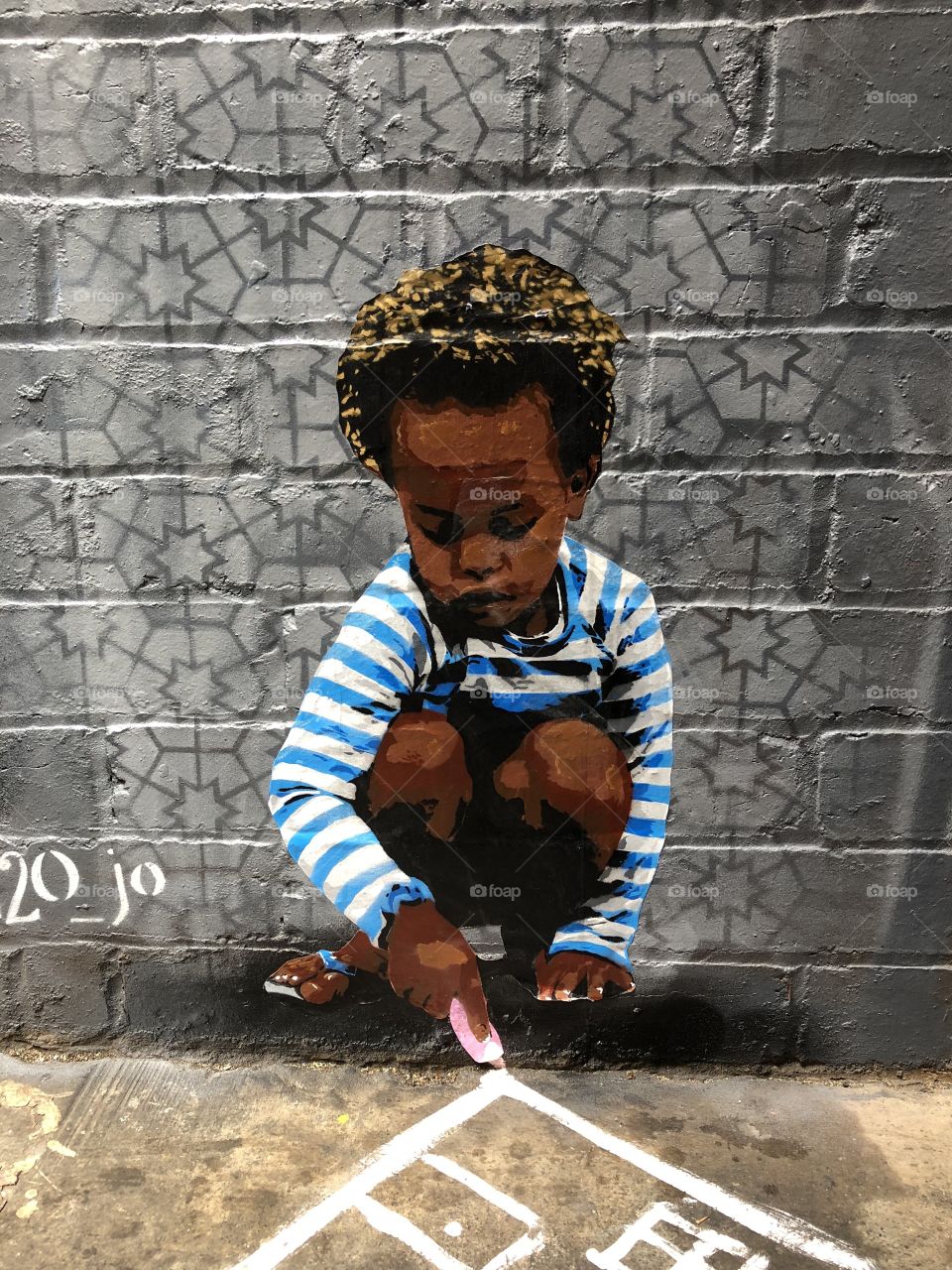 Urban artwork child portrait 