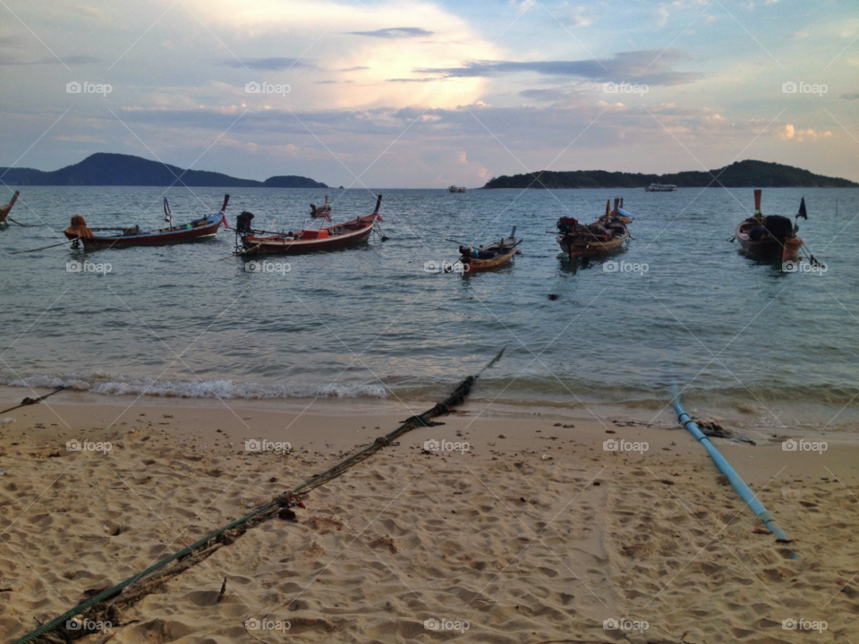 beach sunset boats sand by twilite