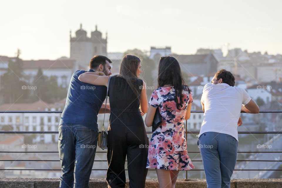 Friends traveling together in Europe