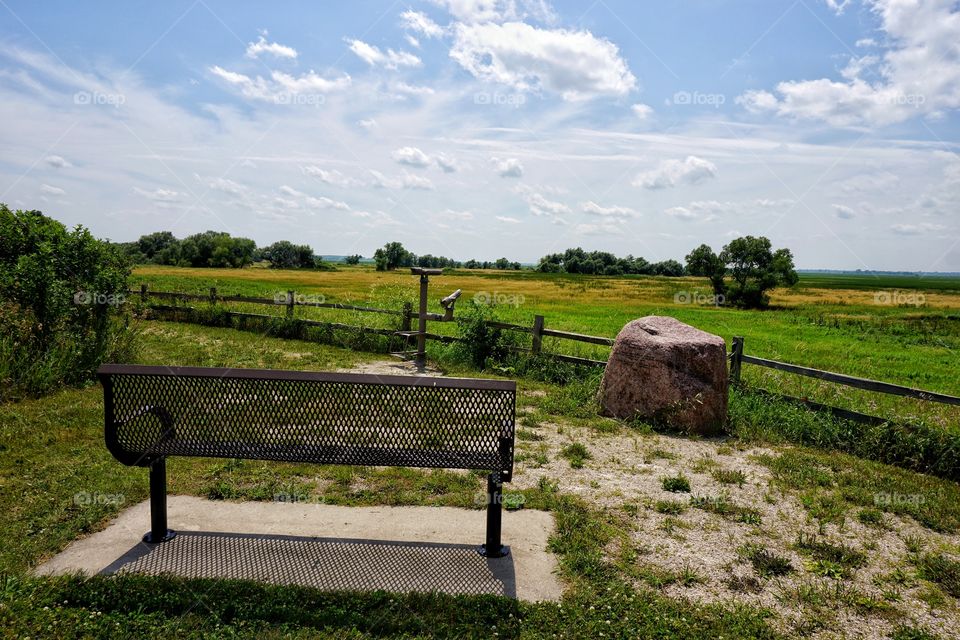 Empty bench near field