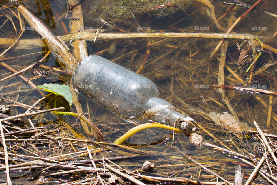 Bottle in water