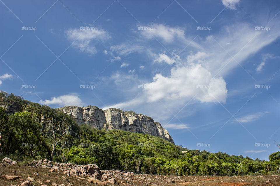 Clouds over a mountain range