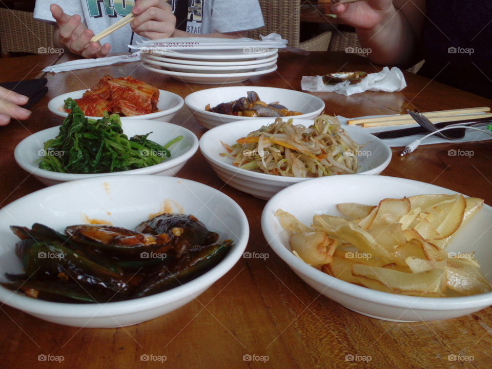 Eating Korean Food