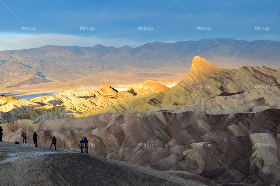 Sun rises over Zabriskie point