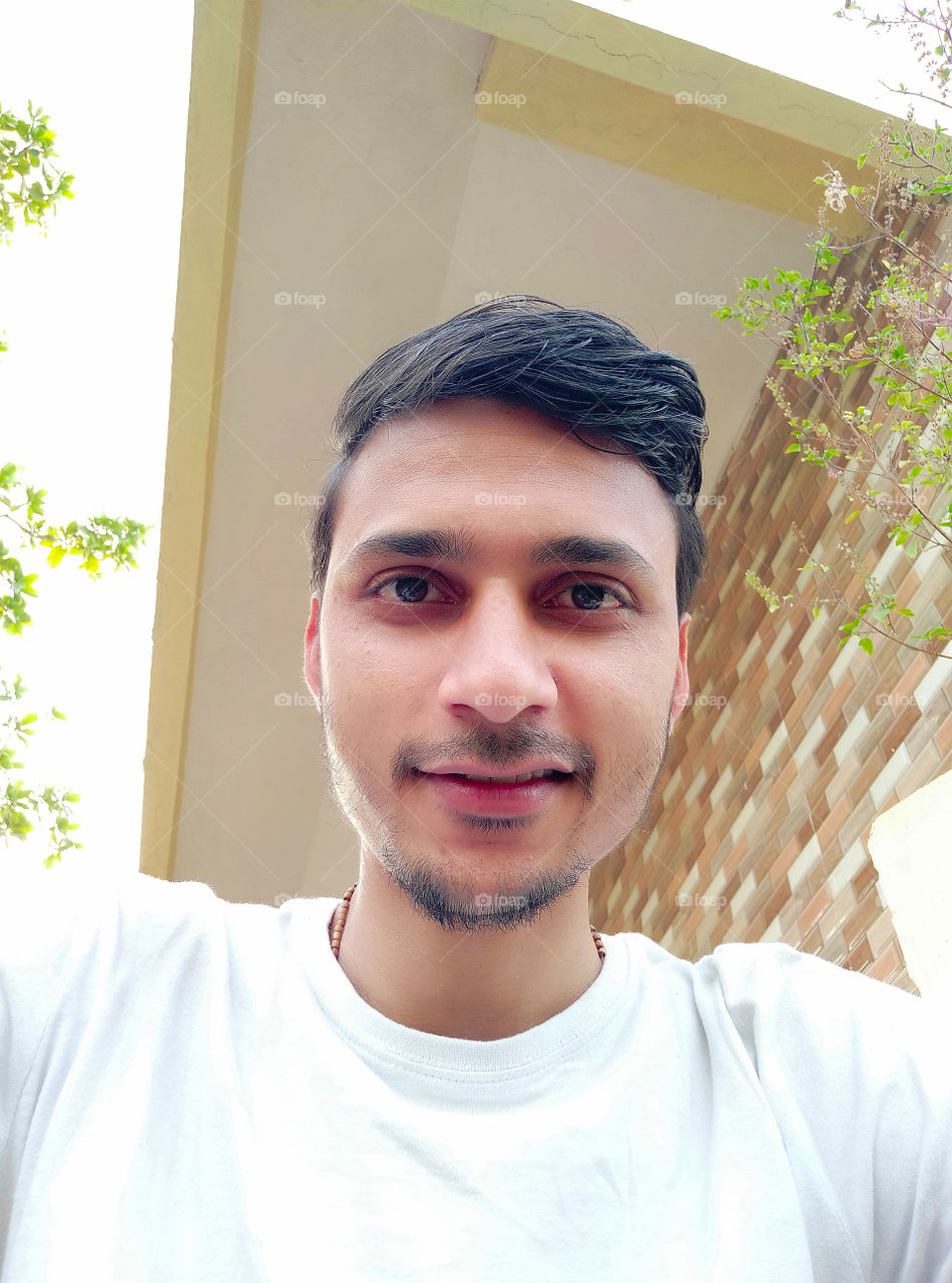 Selfie shot on Camera in free relax time