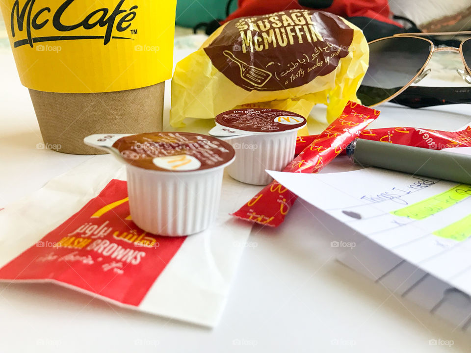 Mac muffins and back coffee hash brown 