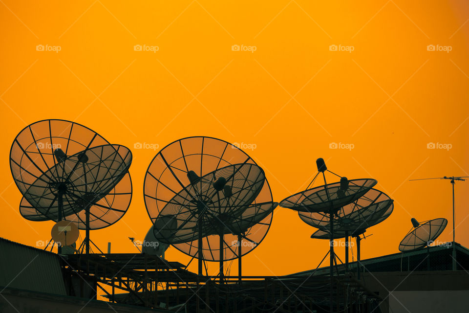 Satellite dish on the roof