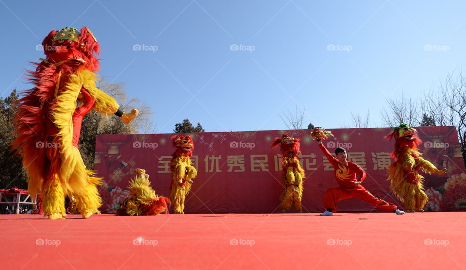 chinese spring festival Beijing, the lions