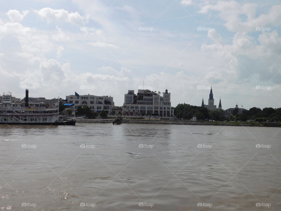 The French quarter from the Mississippi River 