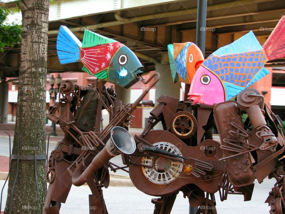 Fish sculptures in downtown St. Louis