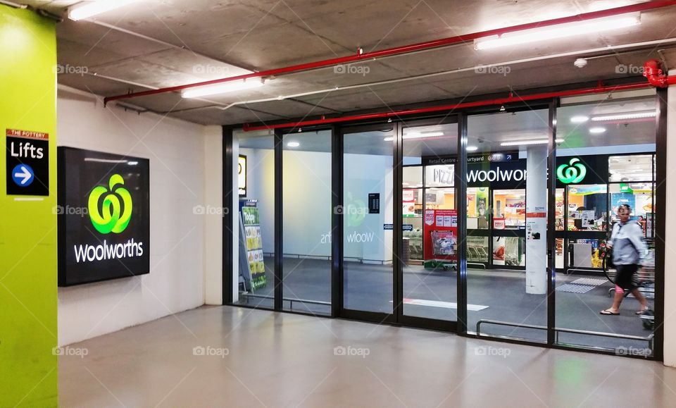 A Woolworths store front at Kingsgrove, Sydney, Australia. Woolworths is one of the major supermarket chain in Australia.