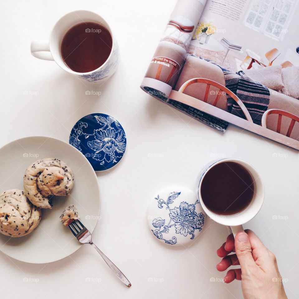 Cup, Coffee, Table, Desktop, Paper