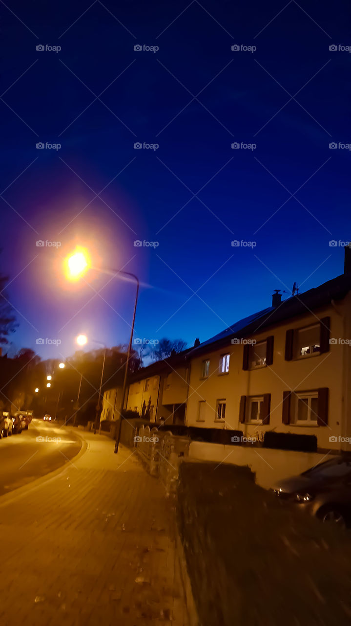 walking under the darkblue sky