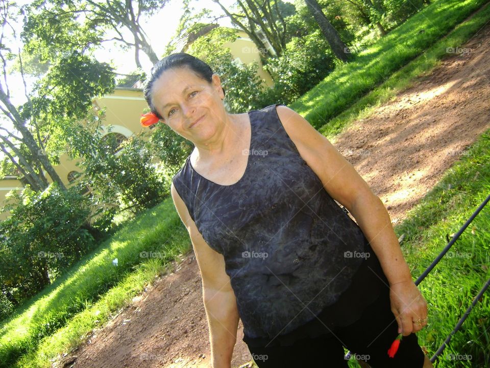 lady taking a nature walk