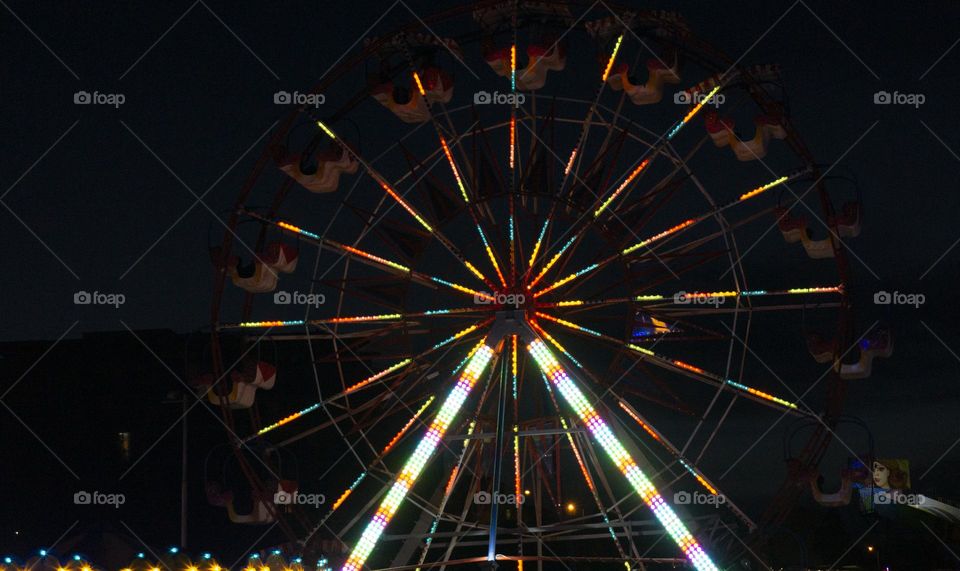 Night view, amusement park at night 