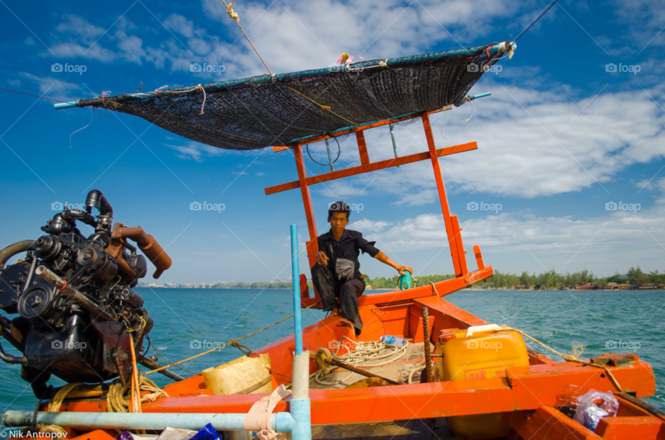 sea boat sail cambodia by NikAntropov