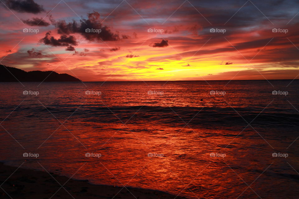 View of sea at sunset