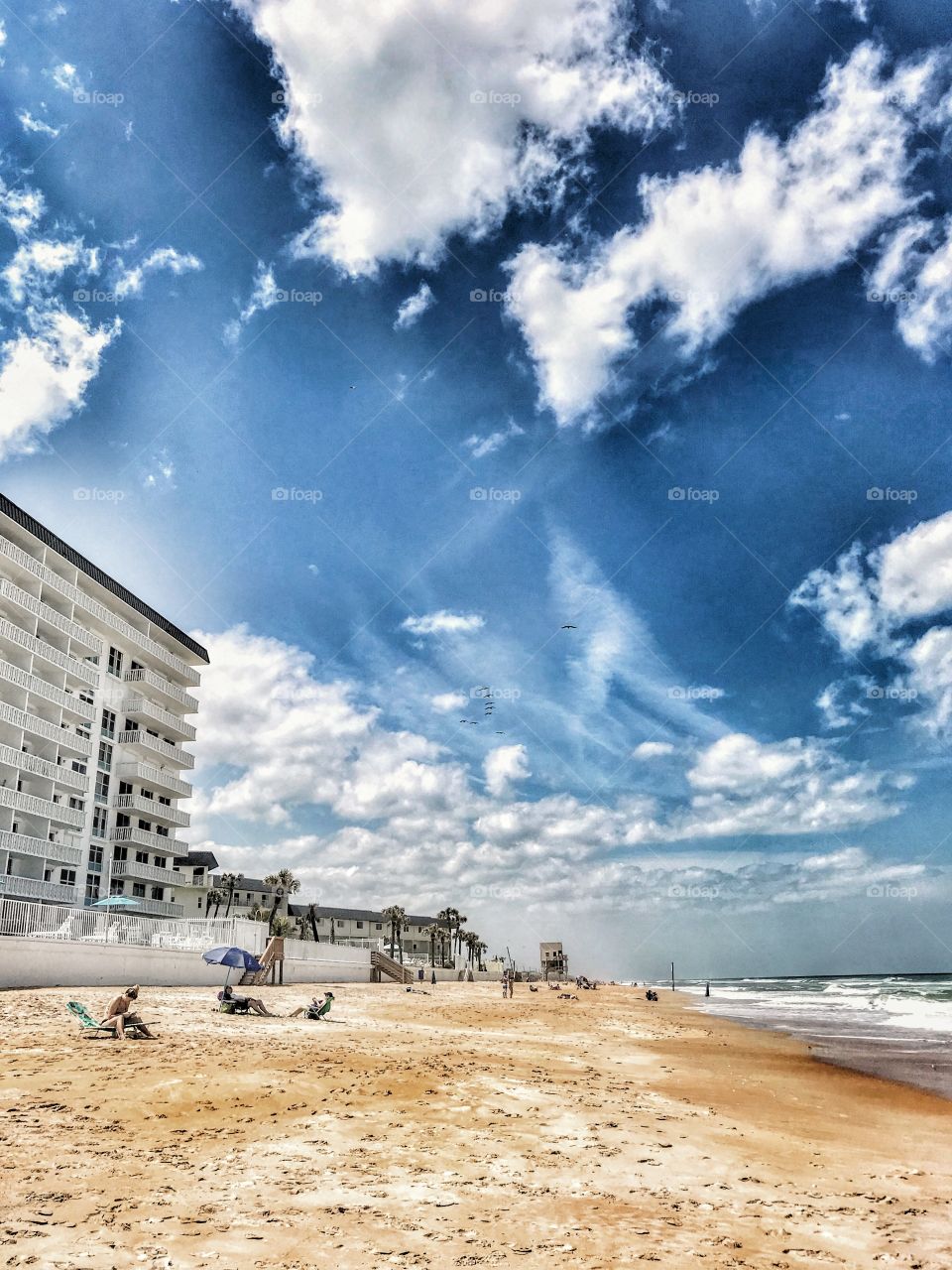 Dramatic cloud cover over Florida beach