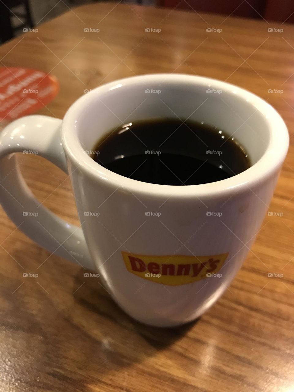 A cup of black coffee at Denny’s. There is nothing like this healthy drink to warm one up and to help keep his/her glucose down.