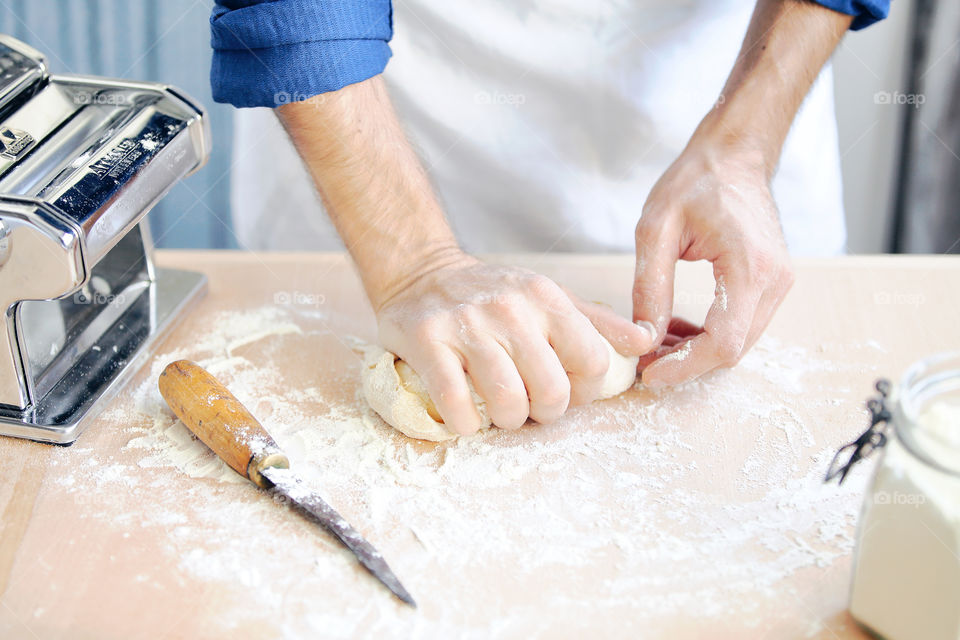 Making homemade pasta