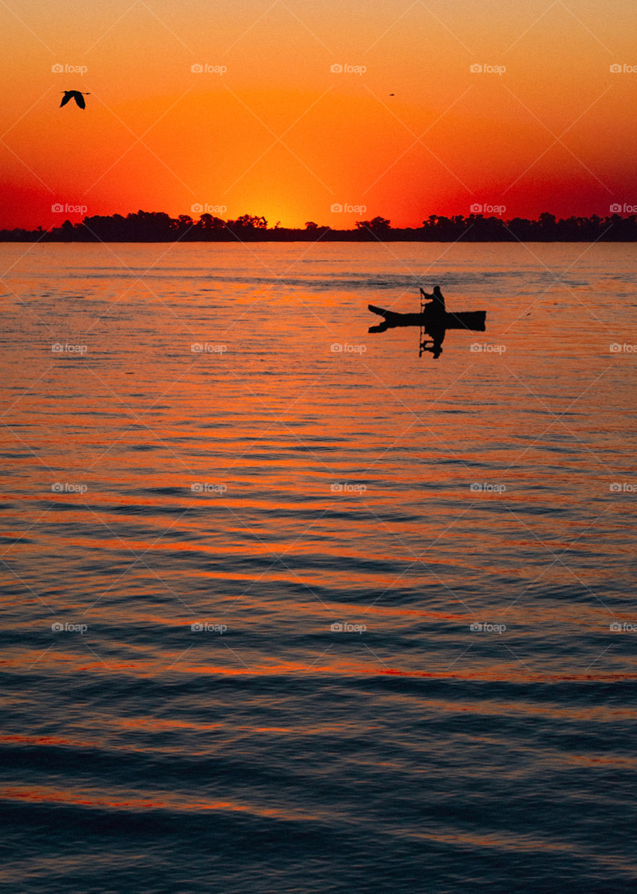 Atardecer en una laguna de Bs.As