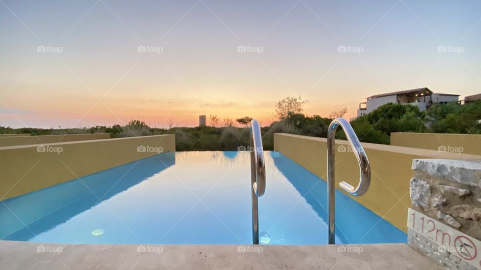 Greek pool Sunset 