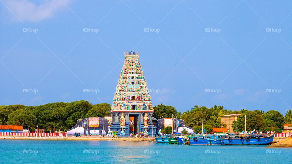 Hindu temple , island