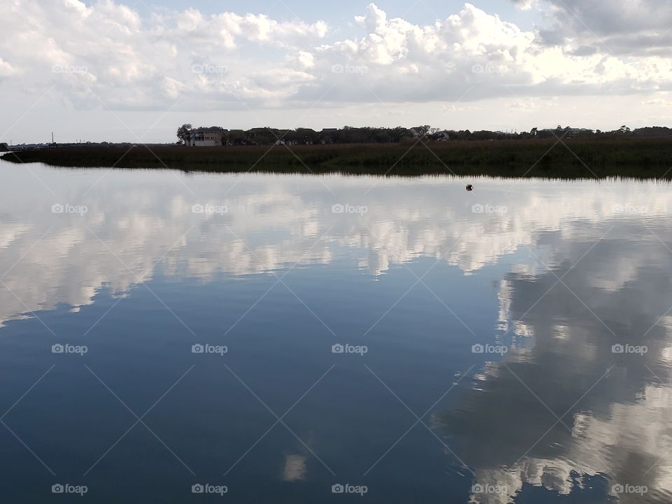 Reflections of the sky in the water