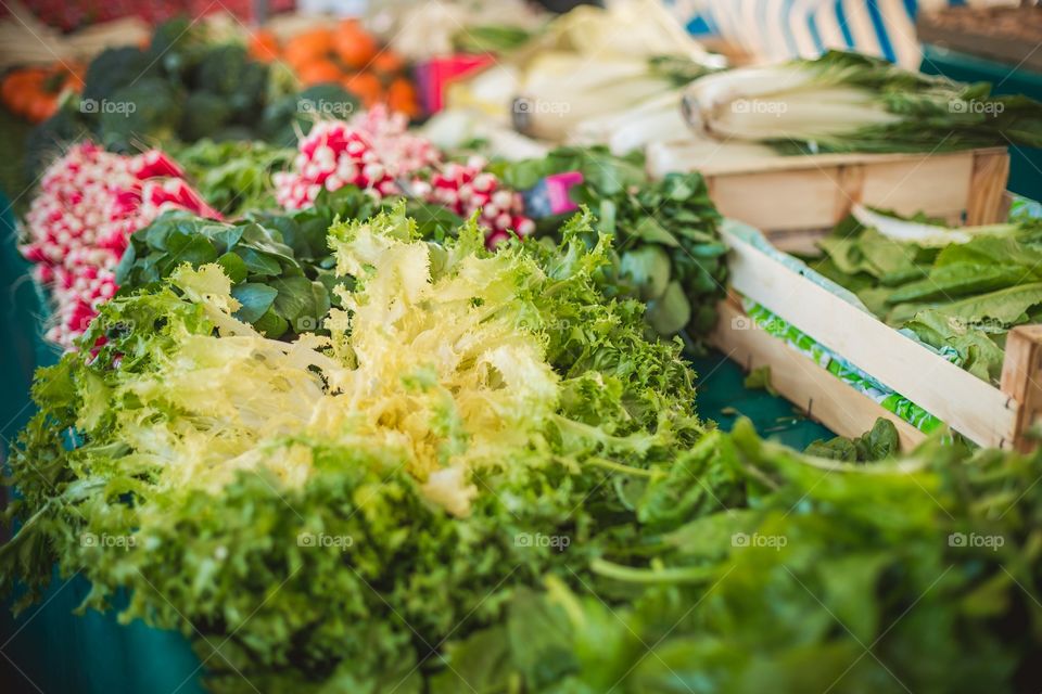 French Sunday market, fruits and vegetables