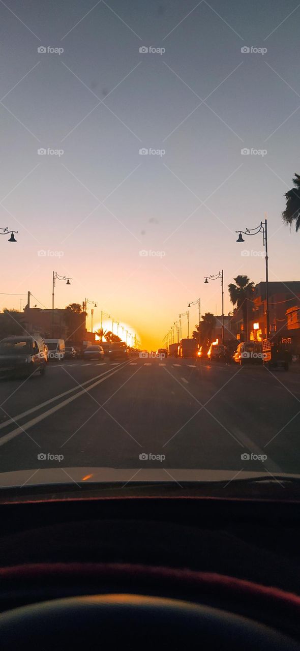 nice color of sun when it shining