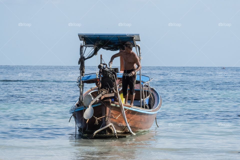 Boat driver on his duty