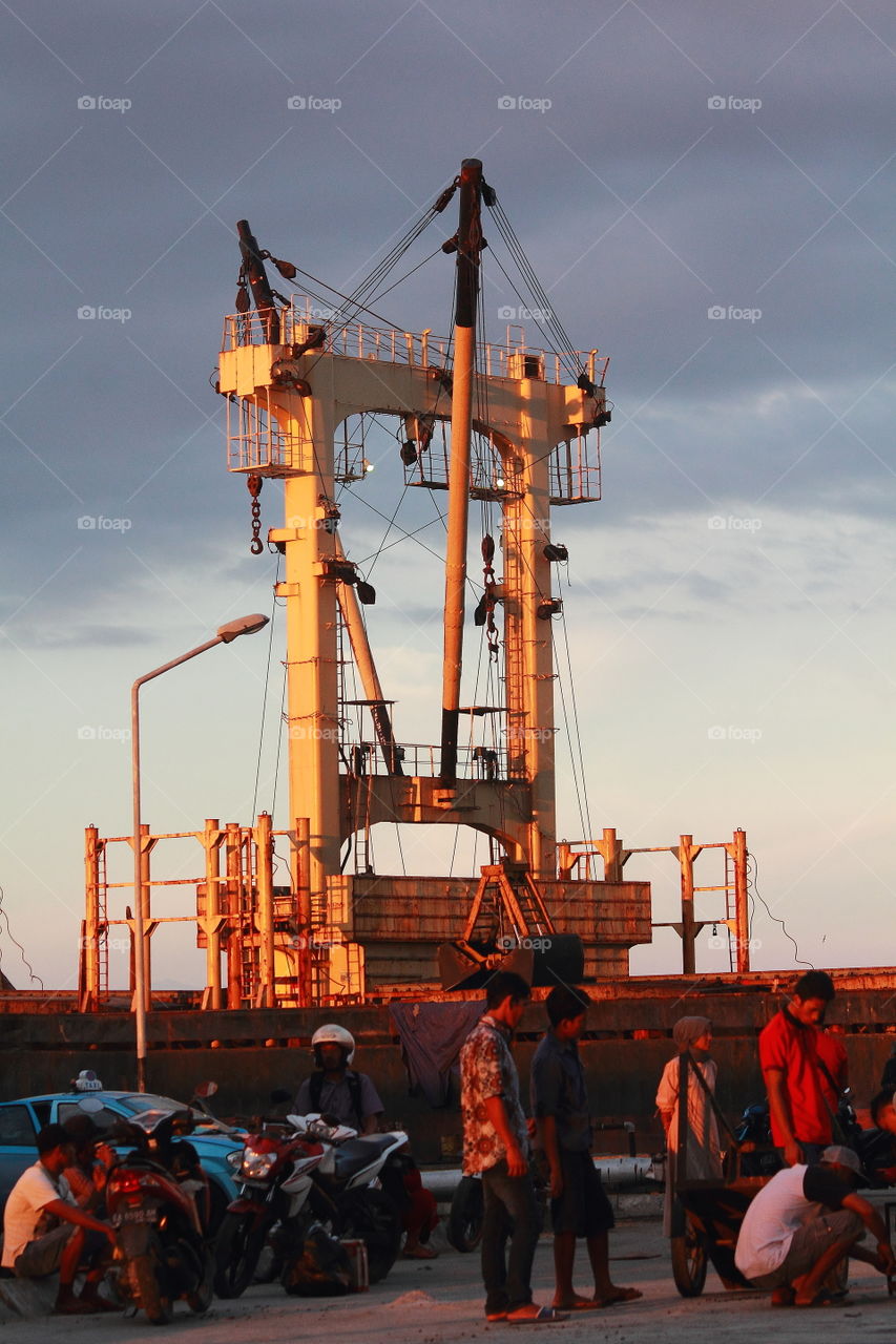 Luxury mast of Van don sea. To rest at the harbour for several time. Giant ship , large , and magnificent of modern at sea .