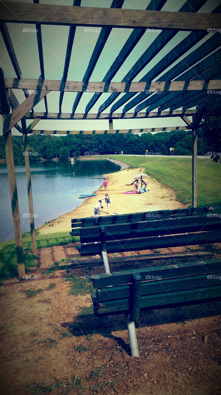 Lake day. Little Beach in Marianna, Arkanzas