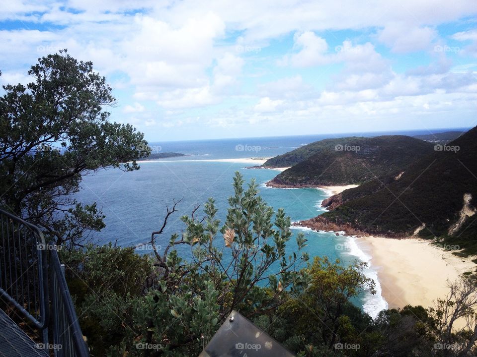 Main view from the lighthouse cafe in Nelson Bay, NSW Australia