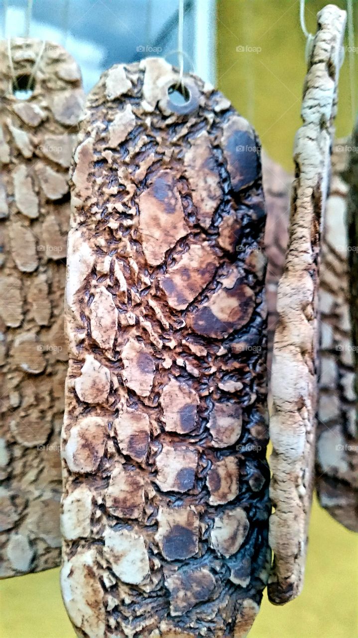 Carved stone wind chimes!