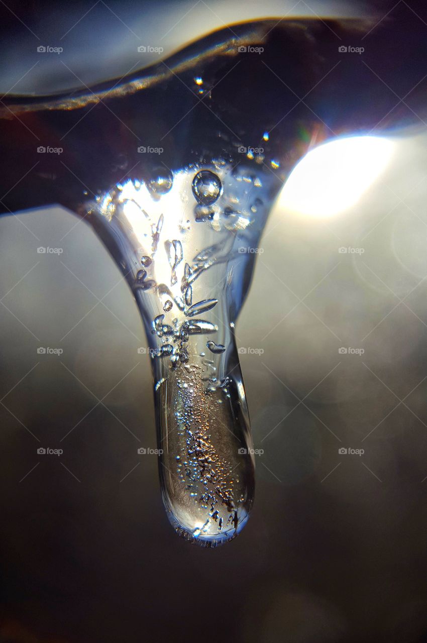 Frozen Ice Drop - Ice - Macro shot