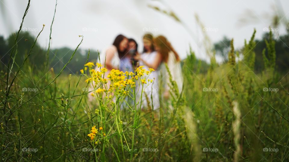 Girls in a field