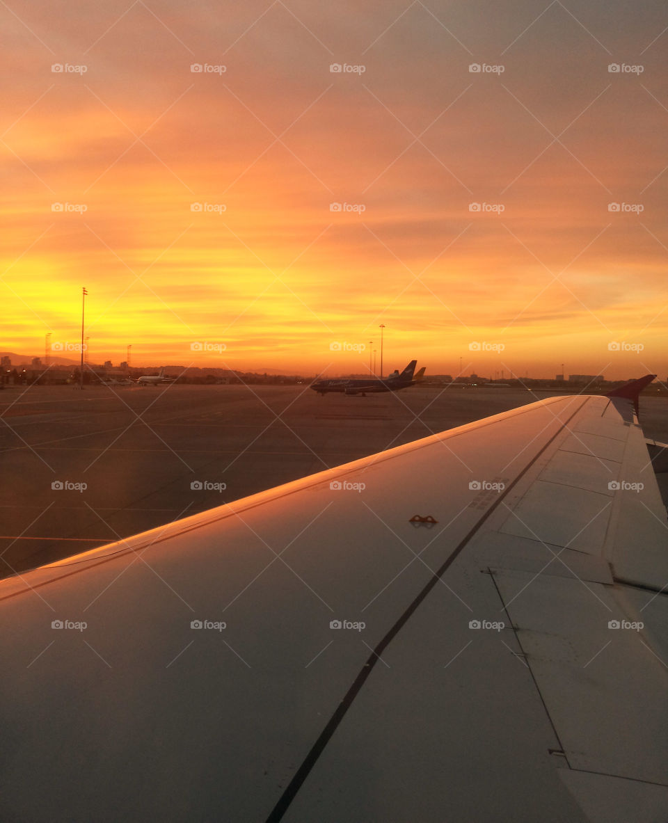 Boarding during the golden hour