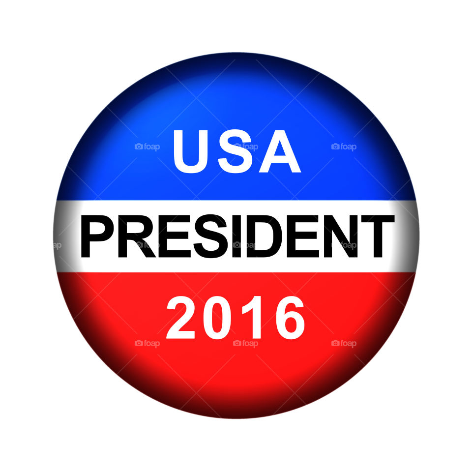 Vote Button President
Red white and blue vote button for 2016