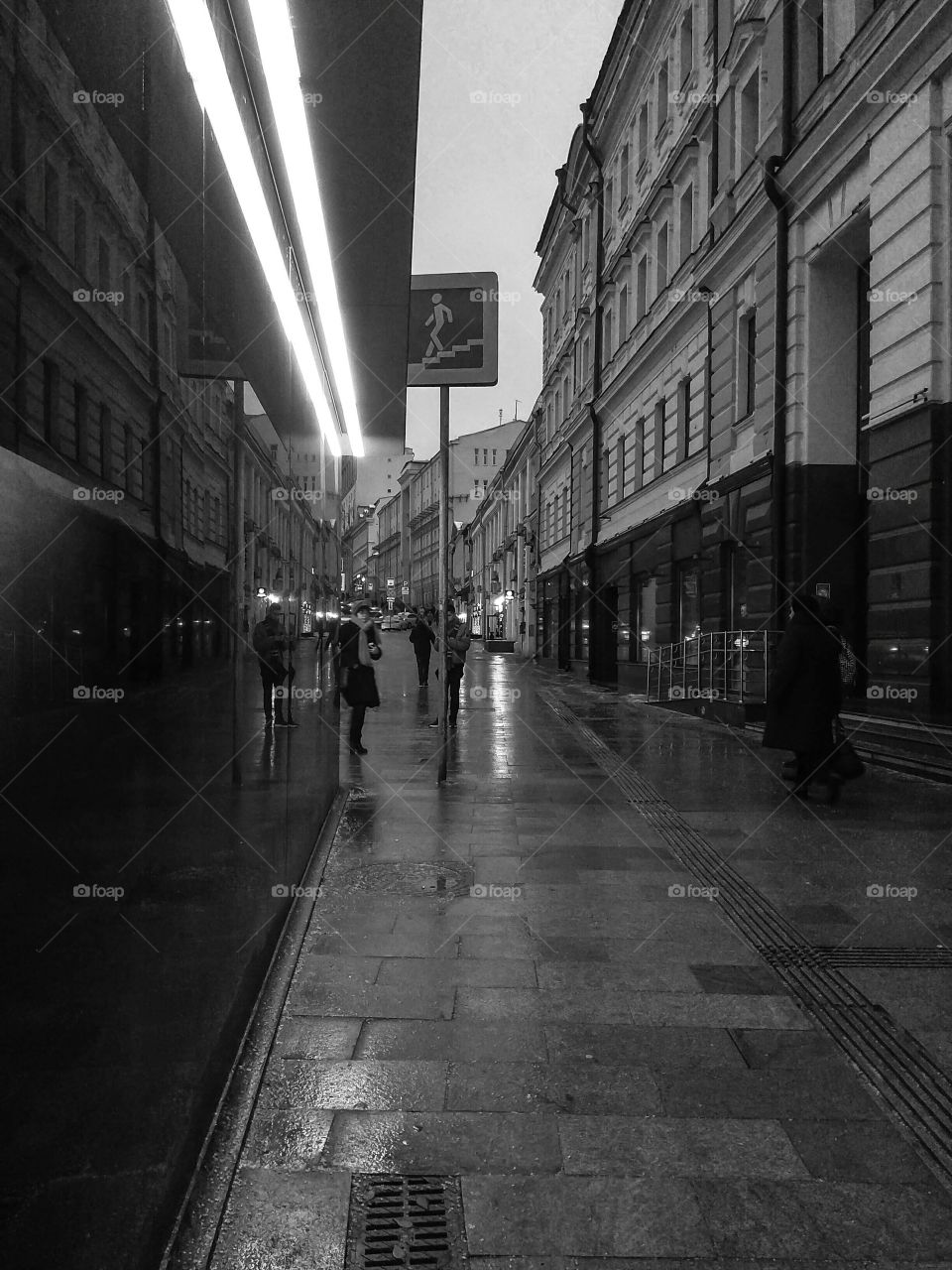 rainy evening in the city