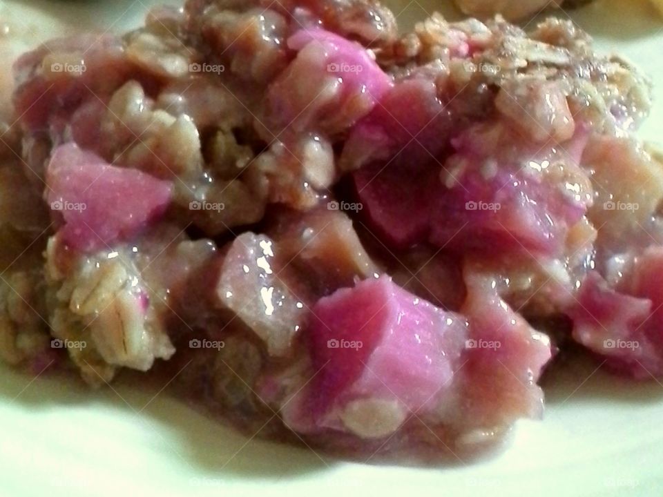 Rhubarb Crisp,  home grown