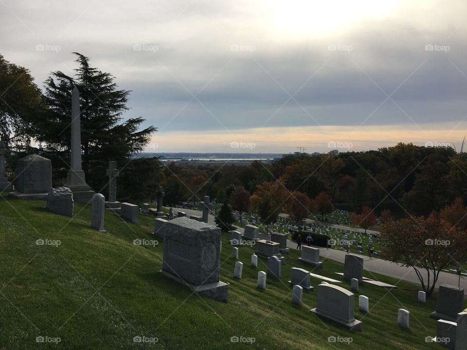Looking over Washington DC from Arlington National Cemetery 