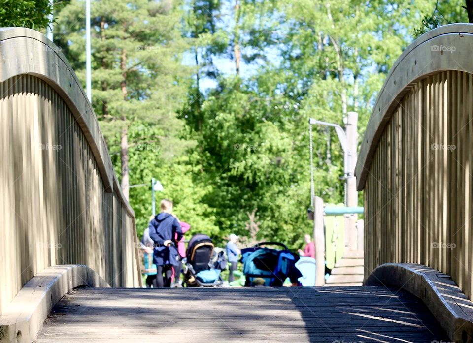 Bridge to playground