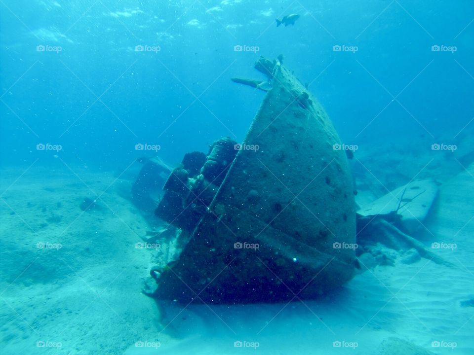 A sunken ship by Nassau, Bahamas