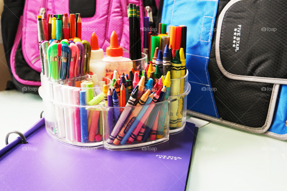 Color, Equipment, Desktop, Set, Education